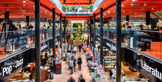 Interior view of the media department store in Berlin