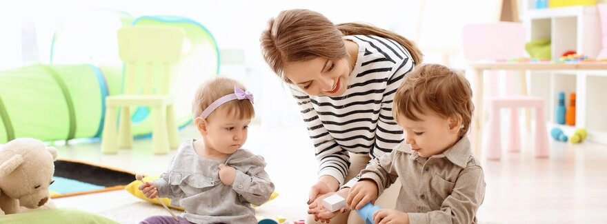 Educator playing with child