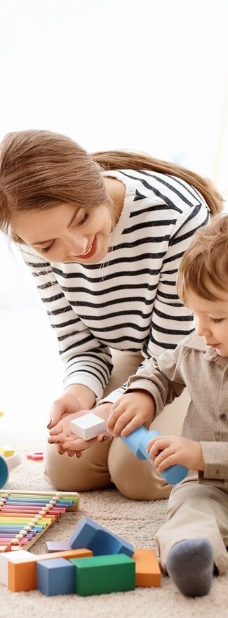 Educator playing with child