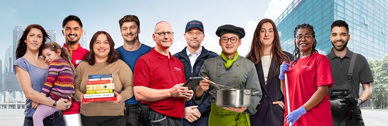 Employees of the various Dussmann Group business units