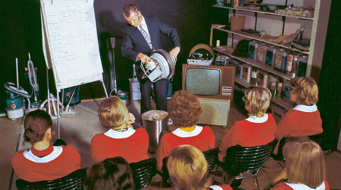 Employees in the training room 