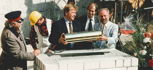Peter Dussmann at the laying of the foundation stone of the Dussmann House
