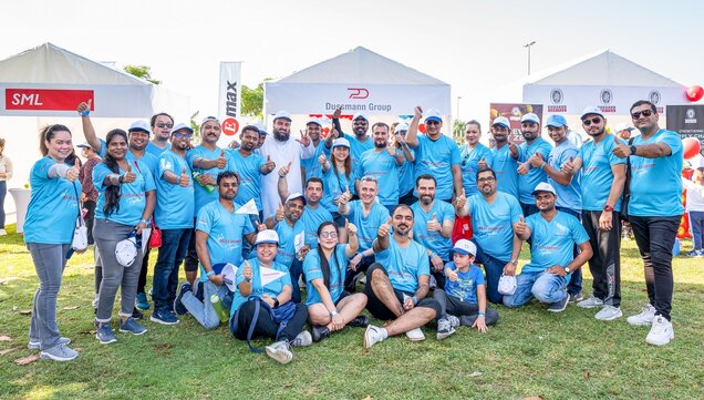 Team photo with employees of the Dussmann Group at the Beat Diabetes Run in Dubai